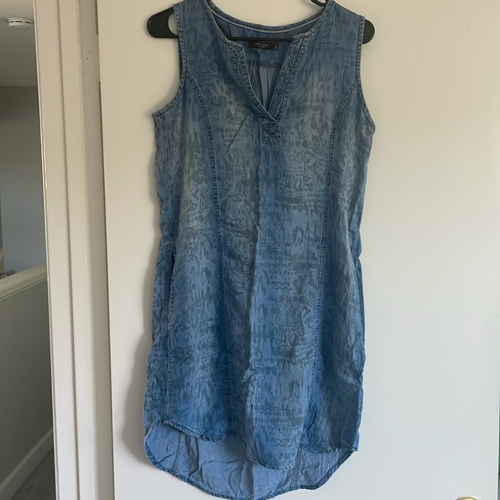 Max Jeans Denim Sleeveless Dress with Animal Print (Size Small)